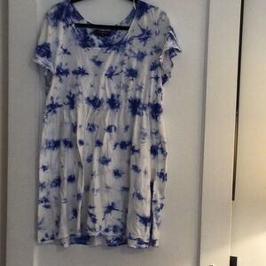 Blue and White Tie-Dye Dress
